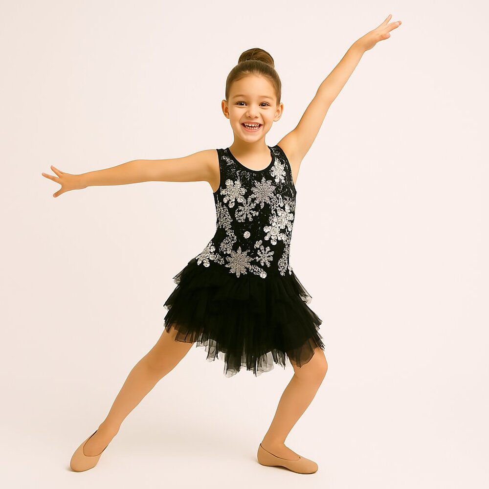 Kate Mack Girls Biscotti Modern Princess Black Dress Fairycore Size 8